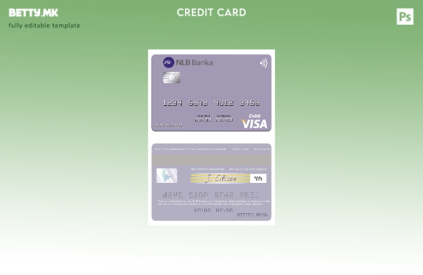 модерен стил Црна Гора НЛБ Банка а.д. Шаблон за дебитна картичка за виза Подгори